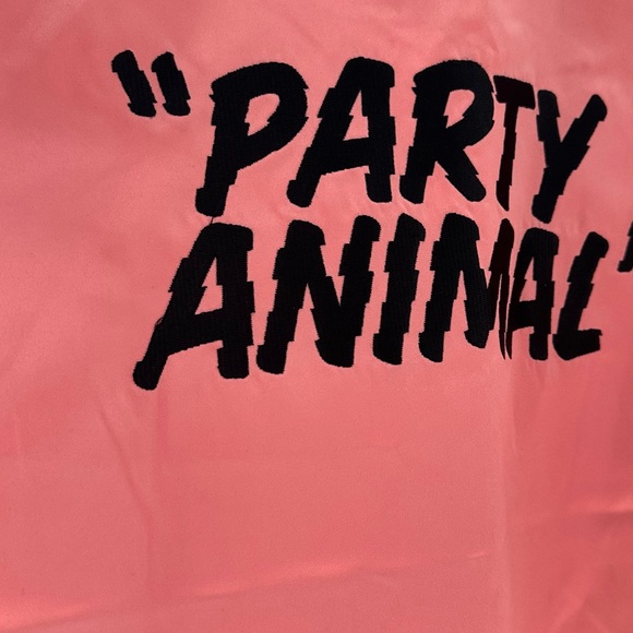 Ban.Dō NYC 💗 Pink Silk Bomber Jacket “Party Animal”🎈 🦓 - Picture 8 of 9